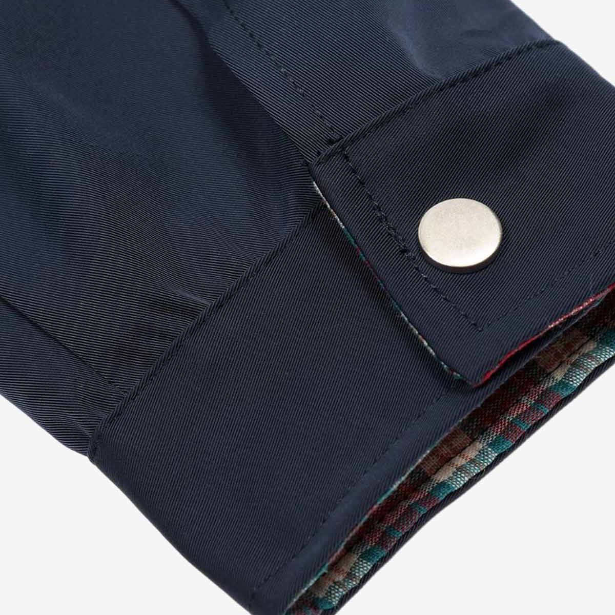 Faux Two-Piece Plaid Layered Workwear Jacket