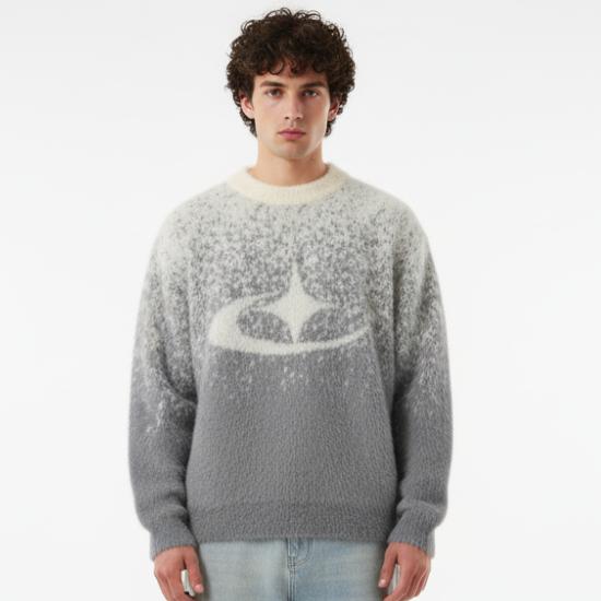 Stellar Splash Knitted Sweater - Black