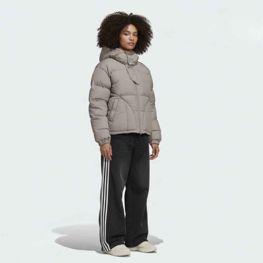 Embroidered Striped Baggy Jeans - Pink