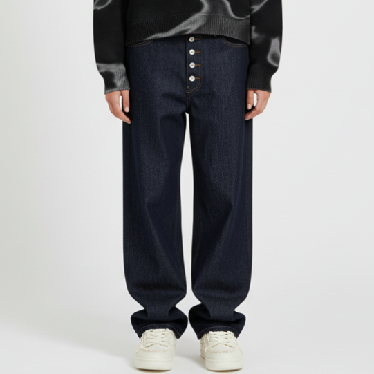 Denim Baggy Pants - Black