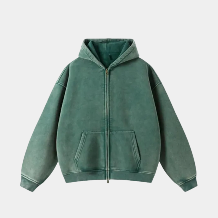 Heavyweight Zipped Hoodie - Navy Blue