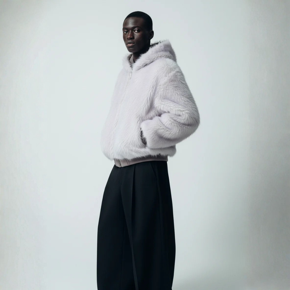 Oversized Reversible Fur Hooded Jacket