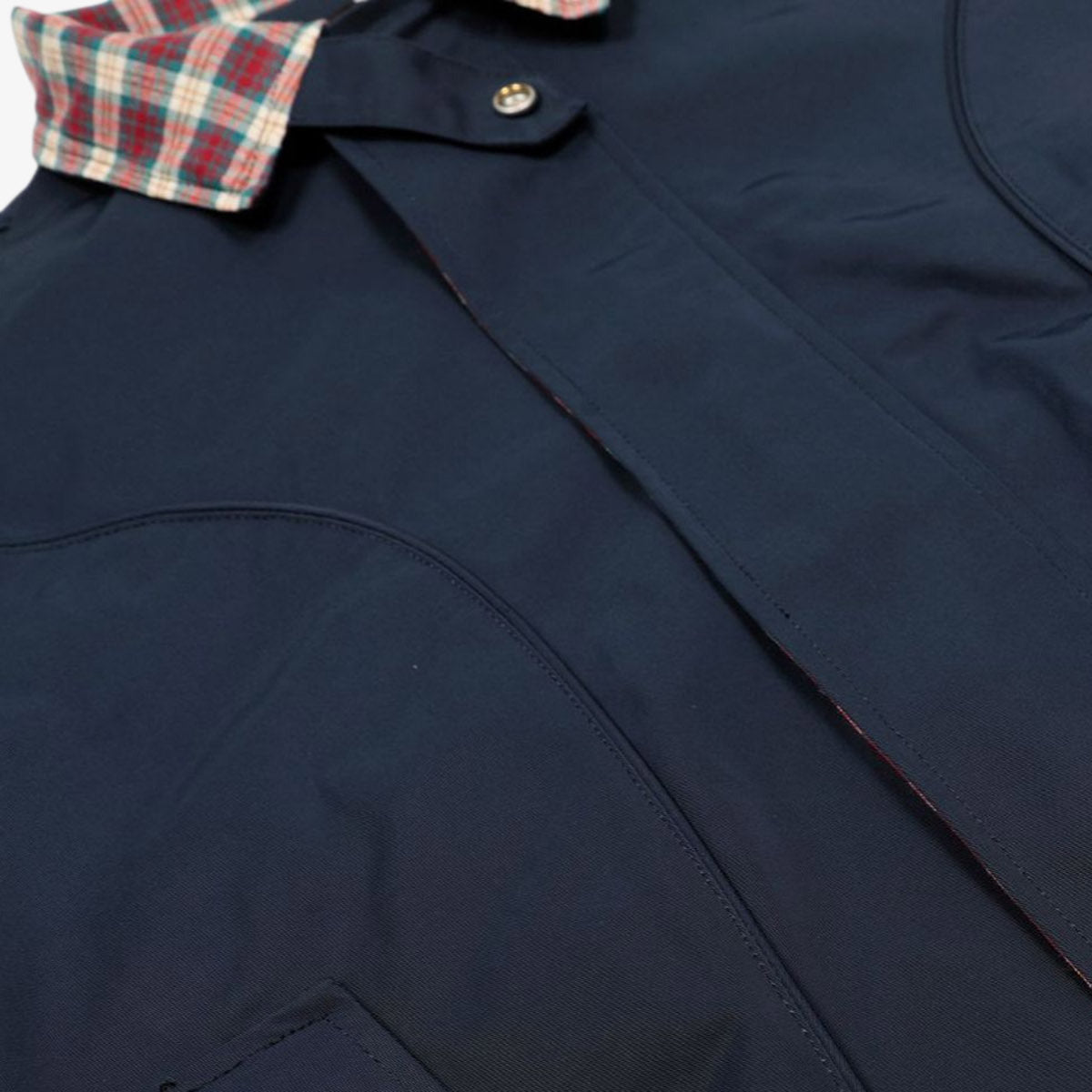 Faux Two-Piece Plaid Layered Workwear Jacket