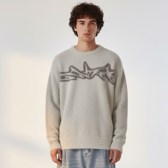 'Tribal' Knitted Sweater - Apricot